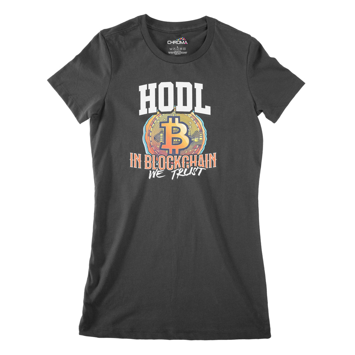 In Blockchain We Trust Women's Classic Fitted T-Shirt Chroma Clothing