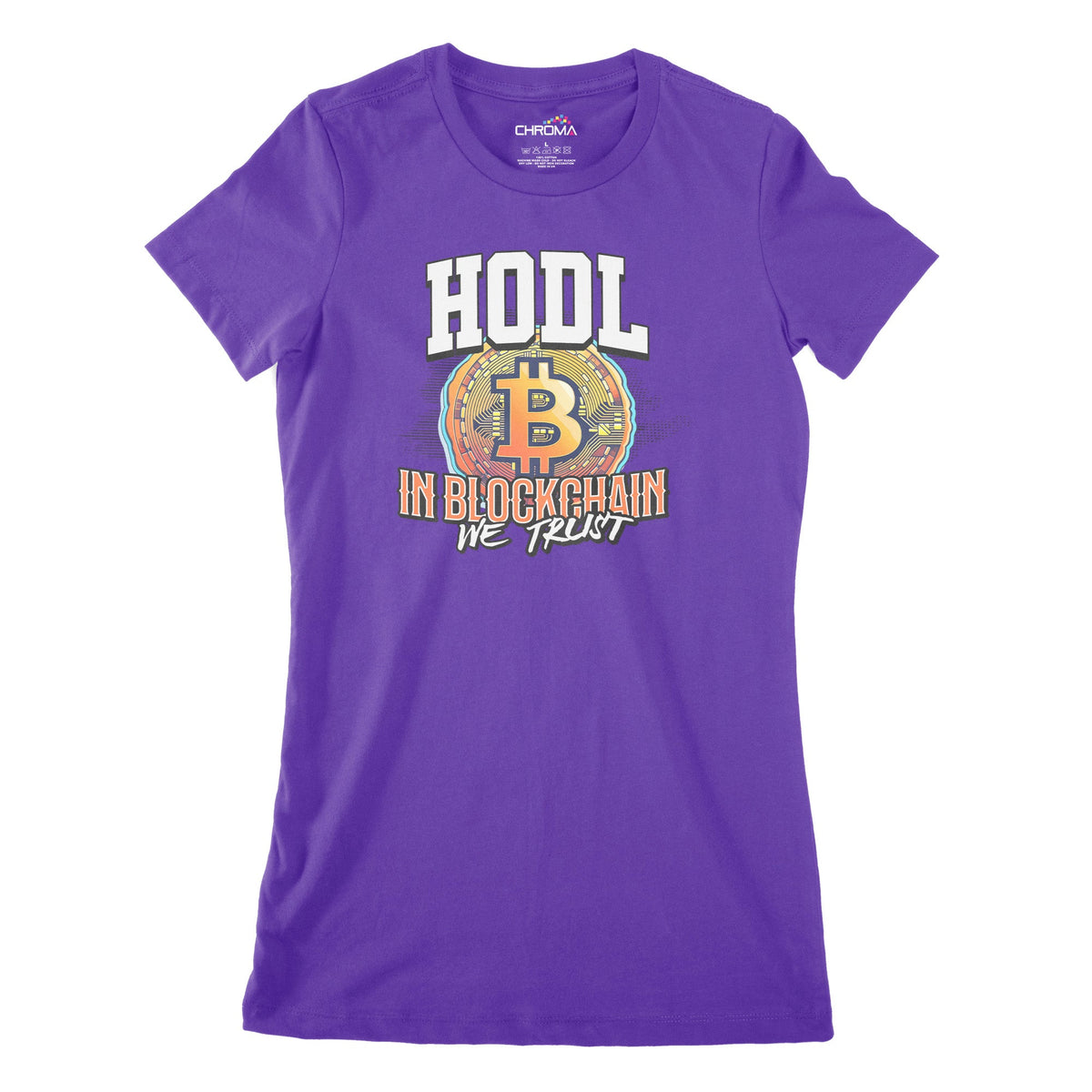 In Blockchain We Trust Women's Classic Fitted T-Shirt Chroma Clothing