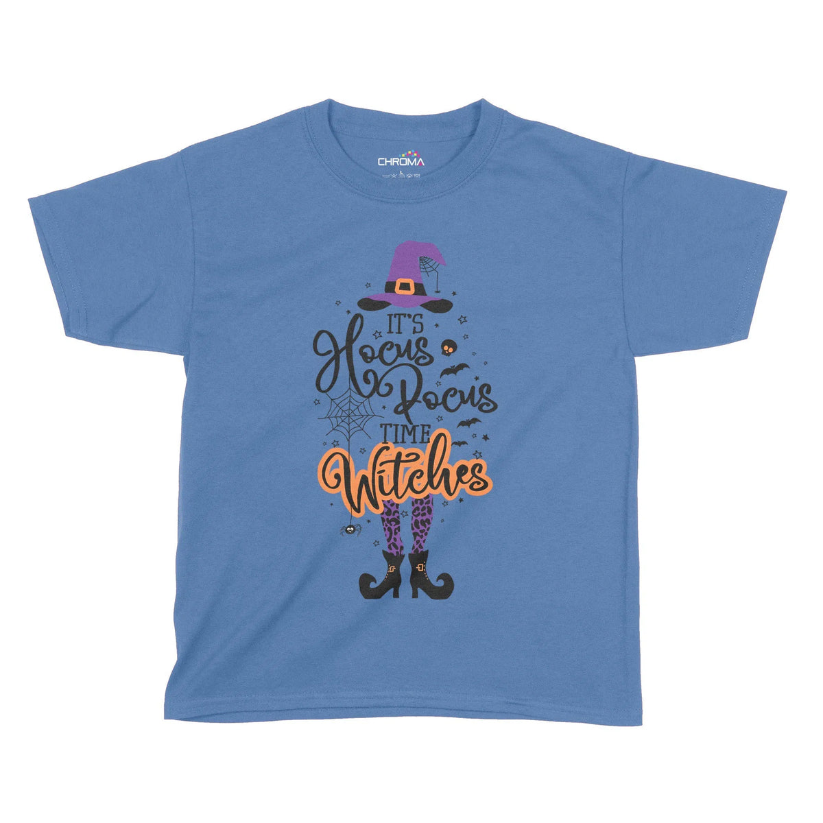 Its Hocus Pocus Time Witches Halloween Kids T-Shirt | Premium Hallowee Chroma Clothing