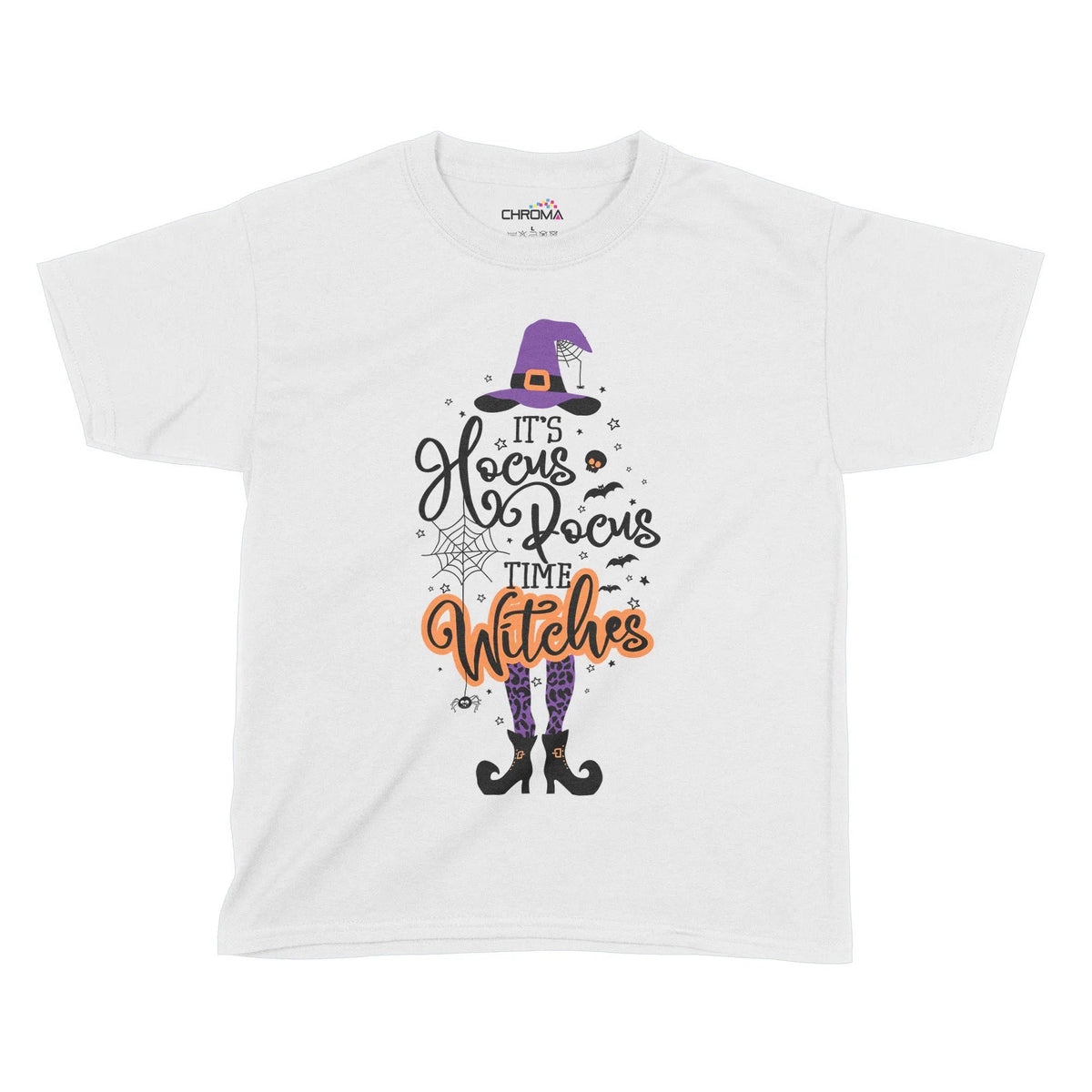 Its Hocus Pocus Time Witches Halloween Kids T-Shirt | Premium Hallowee Chroma Clothing