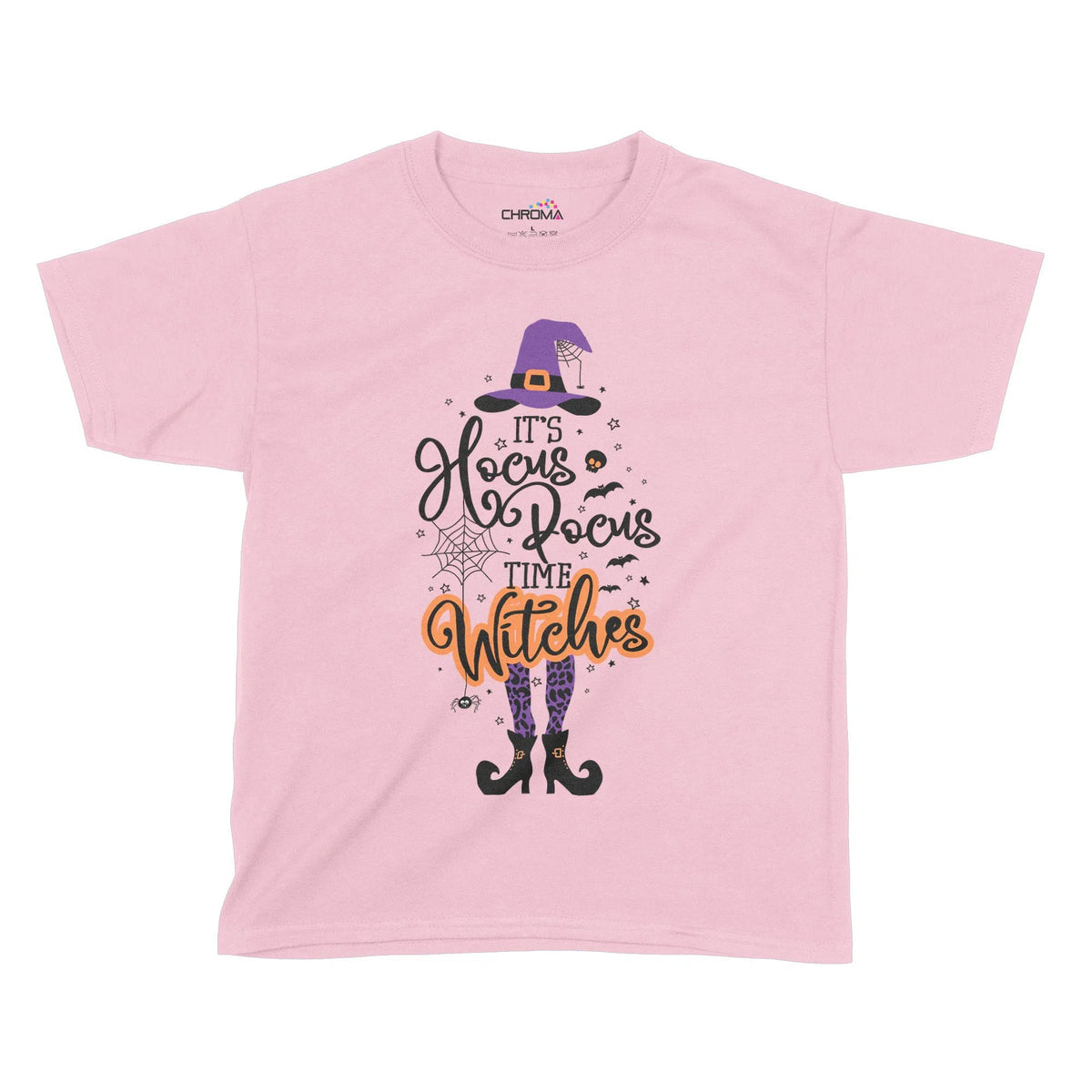 Its Hocus Pocus Time Witches Halloween Kids T-Shirt | Premium Hallowee Chroma Clothing