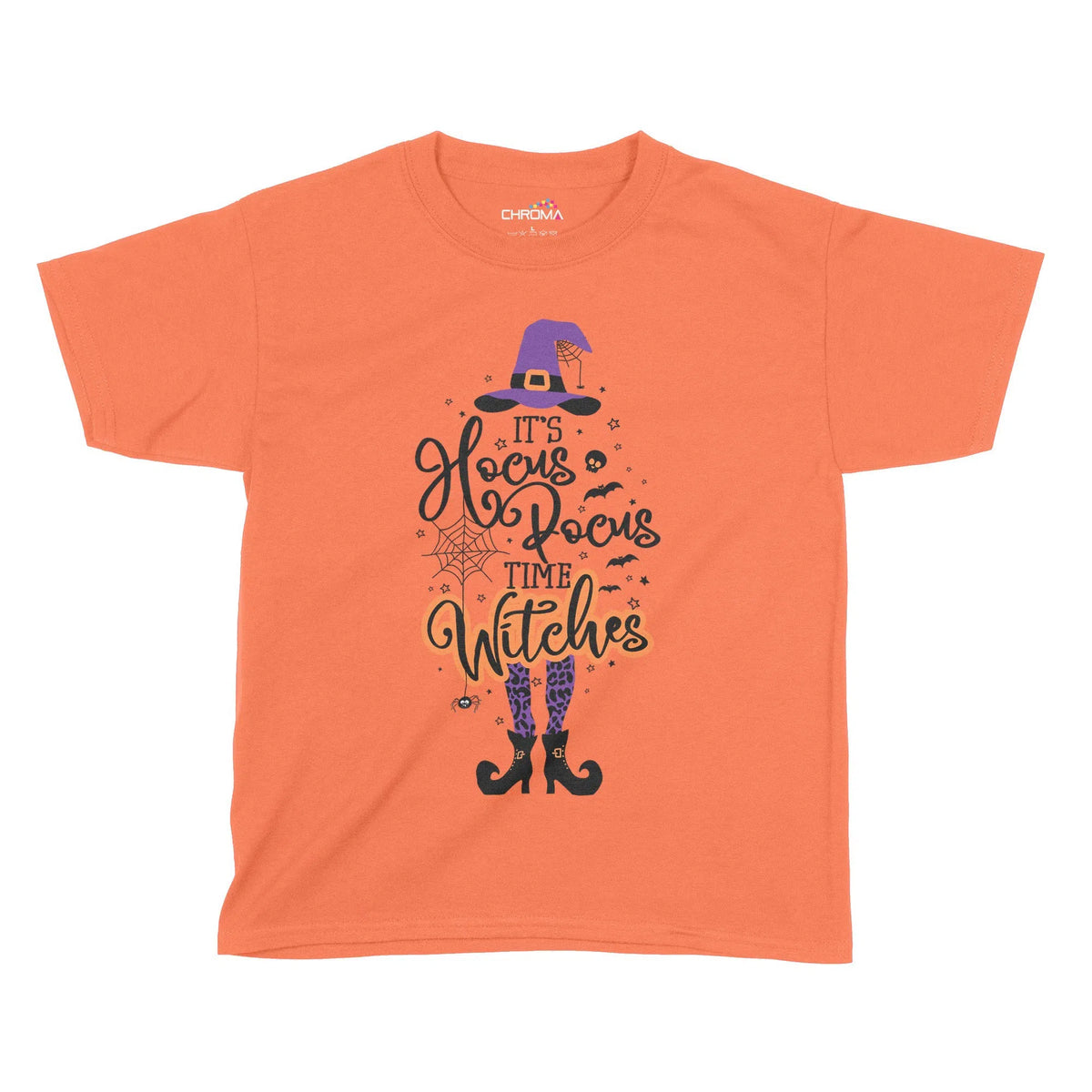 Its Hocus Pocus Time Witches Halloween Kids T-Shirt | Premium Hallowee Chroma Clothing
