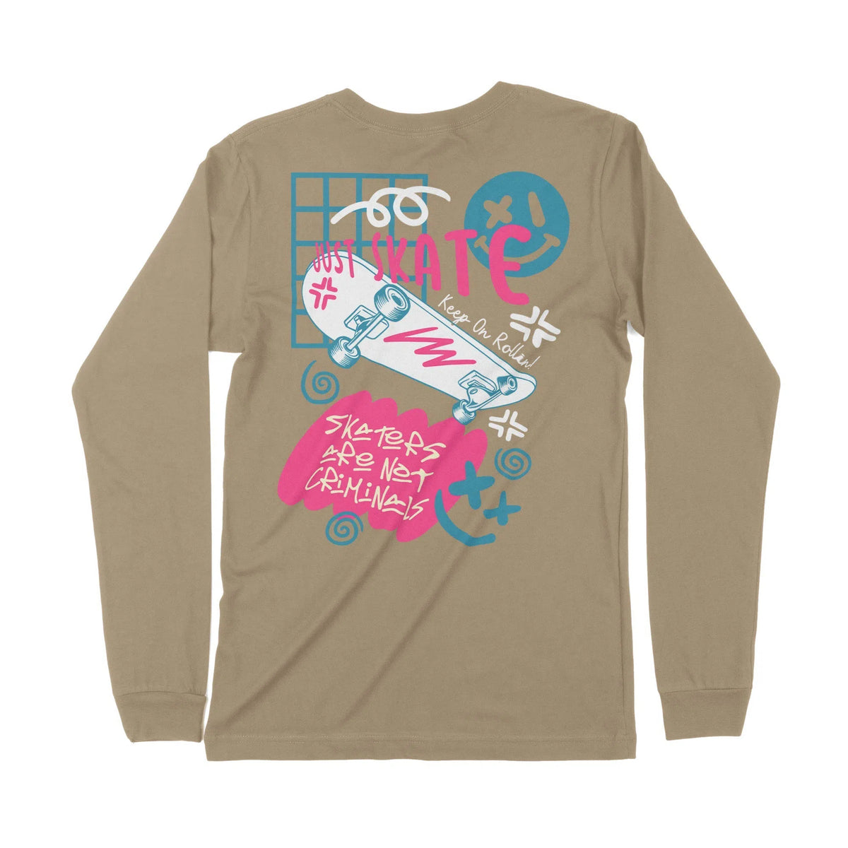 Just Skate | Dual Print | Long-Sleeve T-Shirt | Premium Quality Street Chroma Clothing