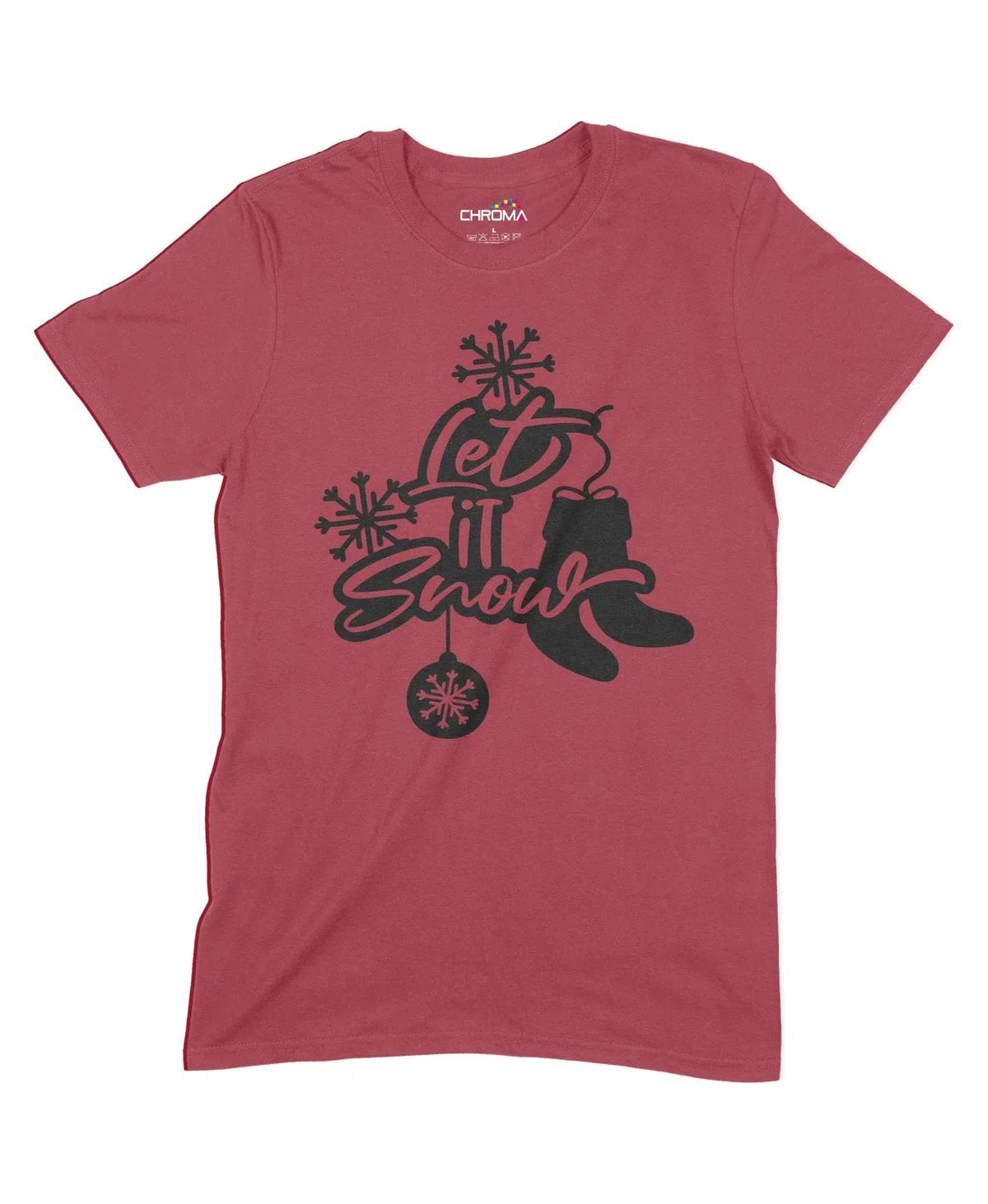 Let It Snow Unisex Adult T-Shirt Chroma Clothing