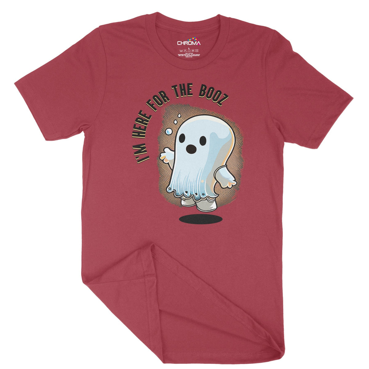 Little Ghost Here For The Boo's Unisex Adult T-Shirt | Premium Hallowe Chroma Clothing