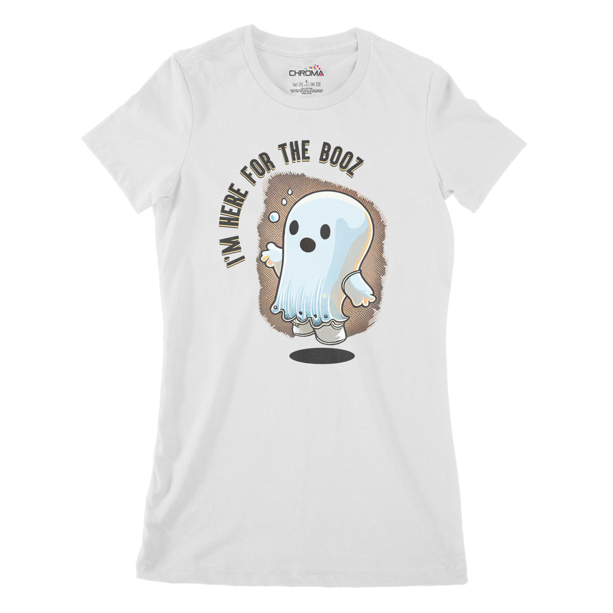 Little Ghost Here For The Boo's Women's Classic Fitted T-Shirt | Premi Chroma Clothing