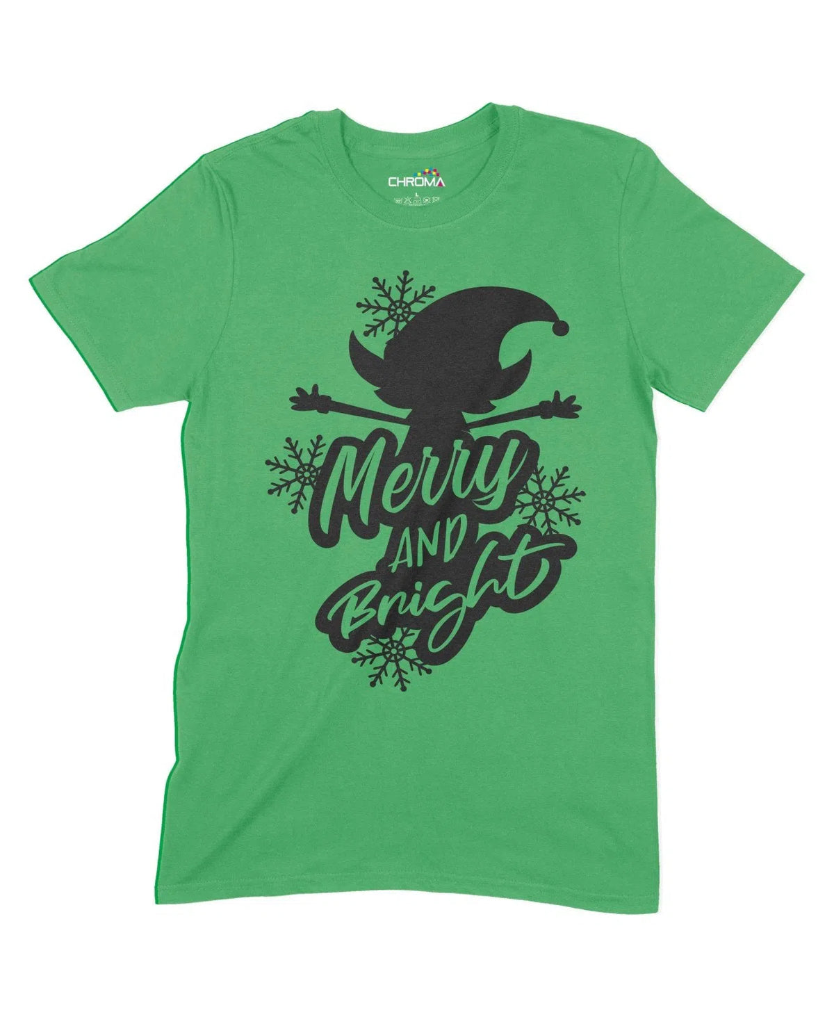 Merry And Bright Unisex Adult T-Shirt Chroma Clothing