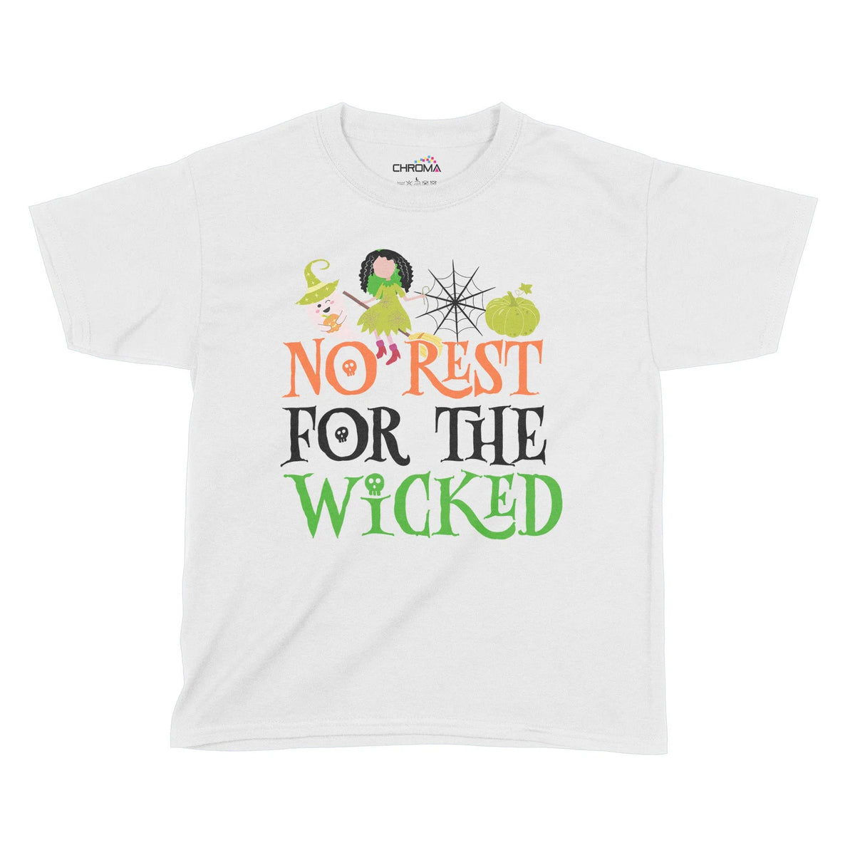 No Rest For The Wicked Halloween Kids T-Shirt | Premium Halloween Clot Chroma Clothing