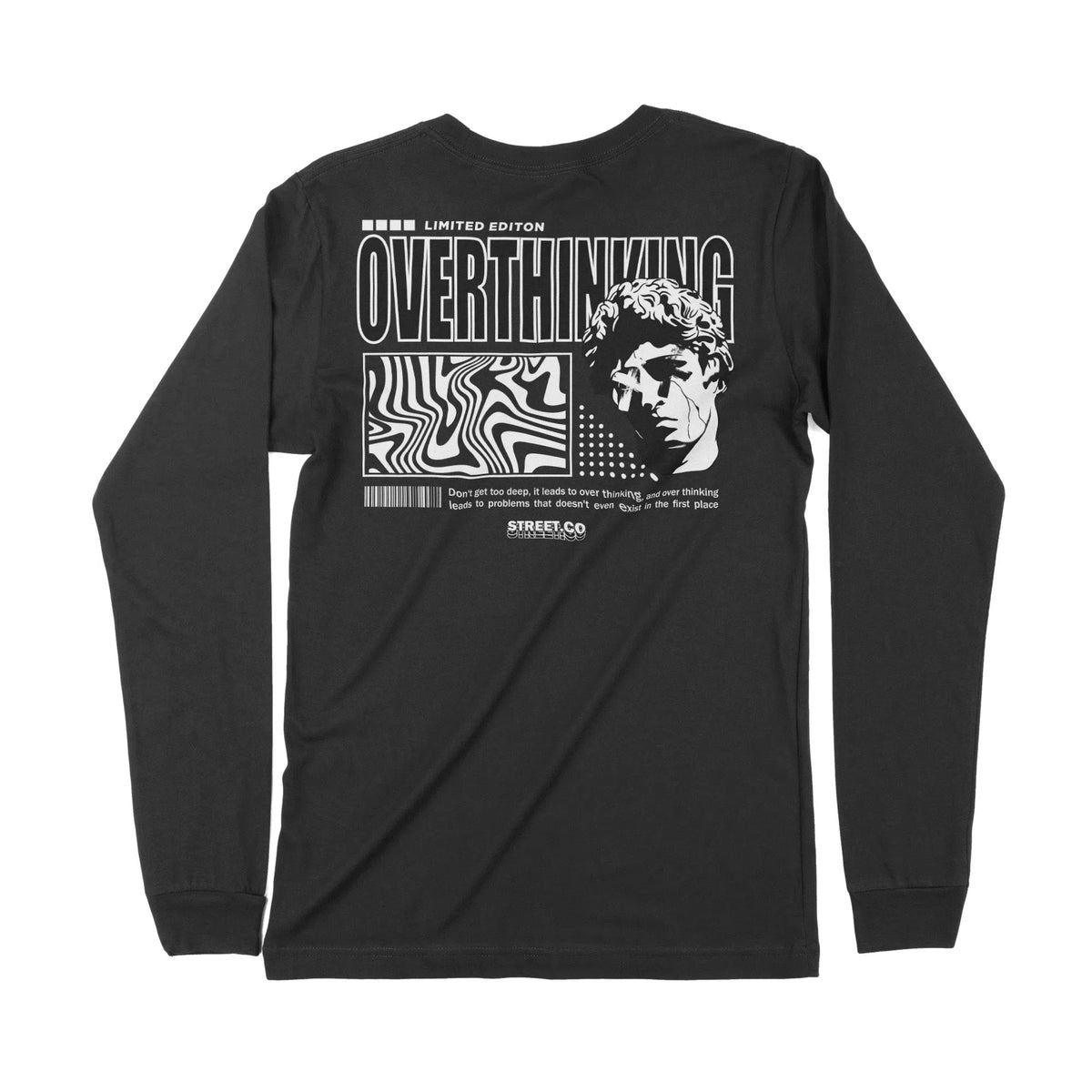 Overthinking | Back Print | Long-Sleeve T-Shirt | Premium Quality Stre Chroma Clothing