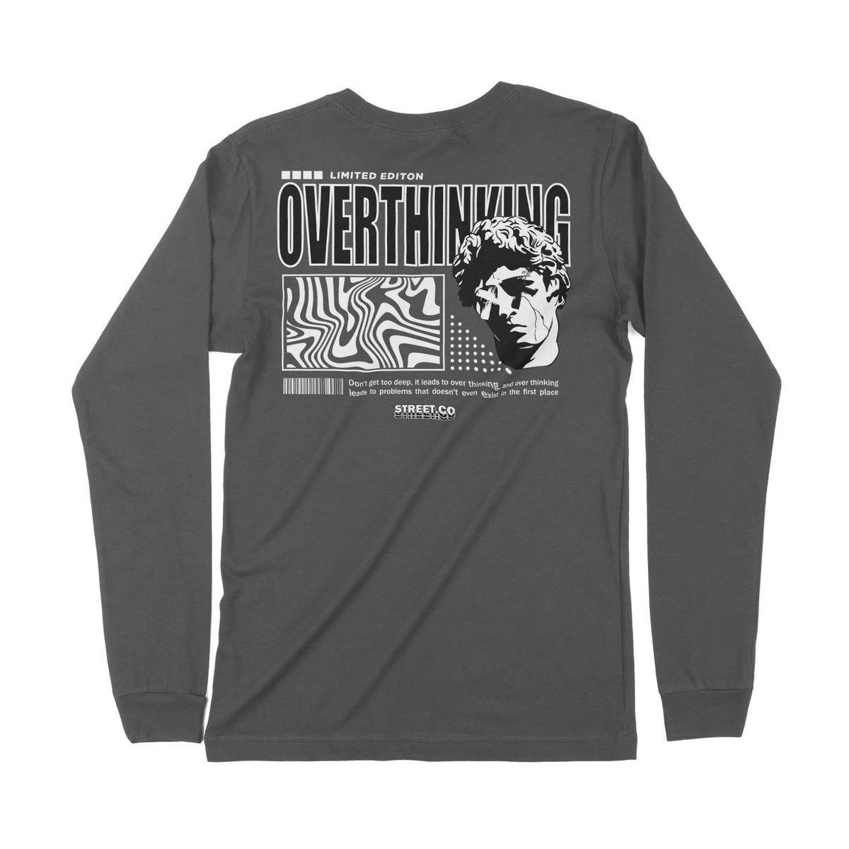 Overthinking | Back Print | Long-Sleeve T-Shirt | Premium Quality Stre Chroma Clothing