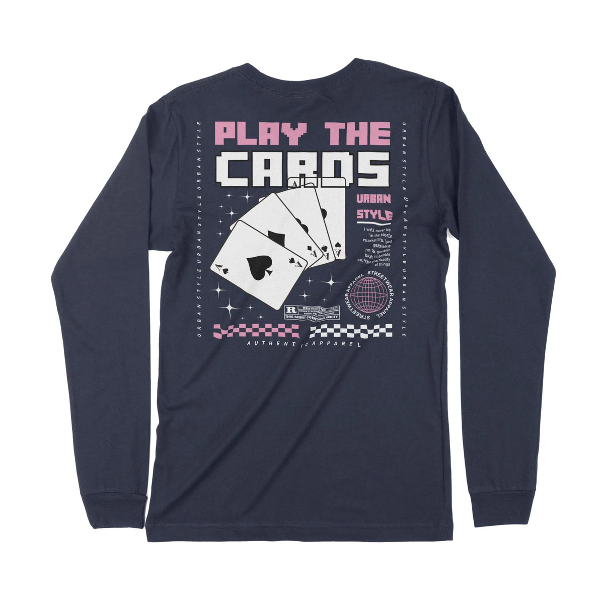 Play The Cards | Back Print | Long-Sleeve T-Shirt | Premium Quality St Chroma Clothing