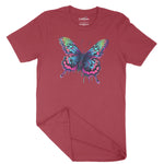 Psychedelic Butterfly Unisex Adult T-Shirt Chroma Clothing