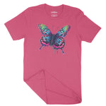Psychedelic Butterfly Unisex Adult T-Shirt Chroma Clothing