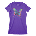 Psychedelic Butterfly Women's Classic Fitted T-Shirt Chroma Clothing