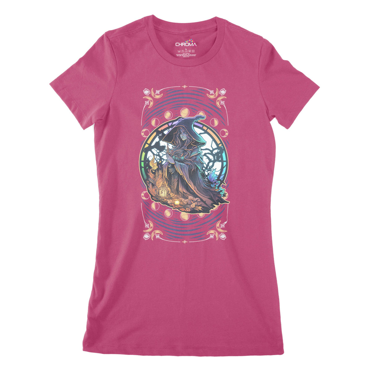 Psychedelic Wizard Women's Classic Fitted T-Shirt Chroma Clothing