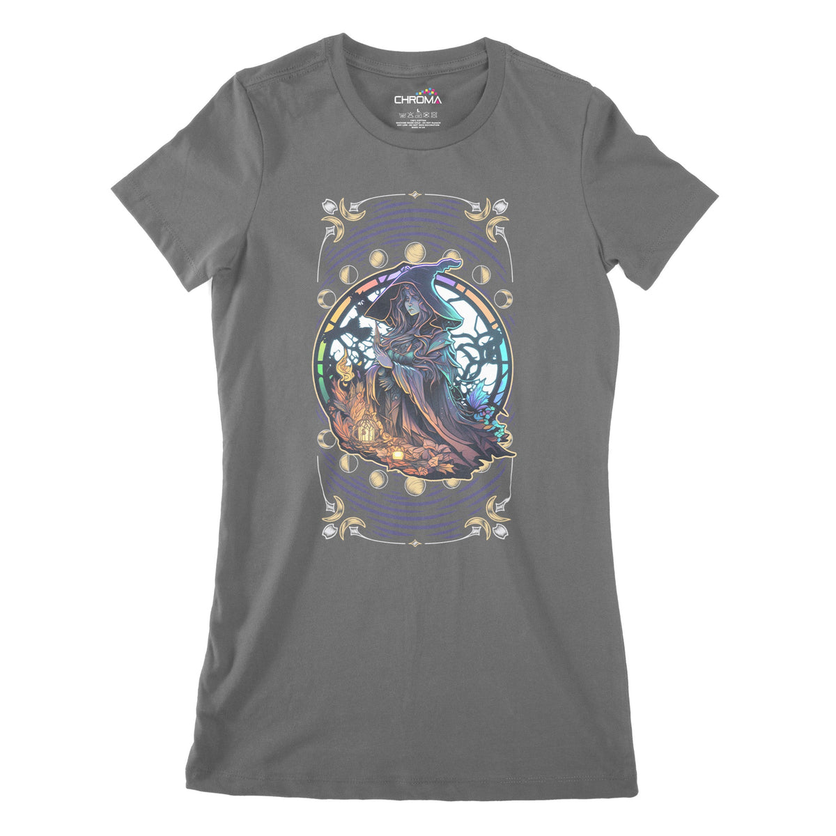 Psychedelic Wizard Women's Classic Fitted T-Shirt Chroma Clothing