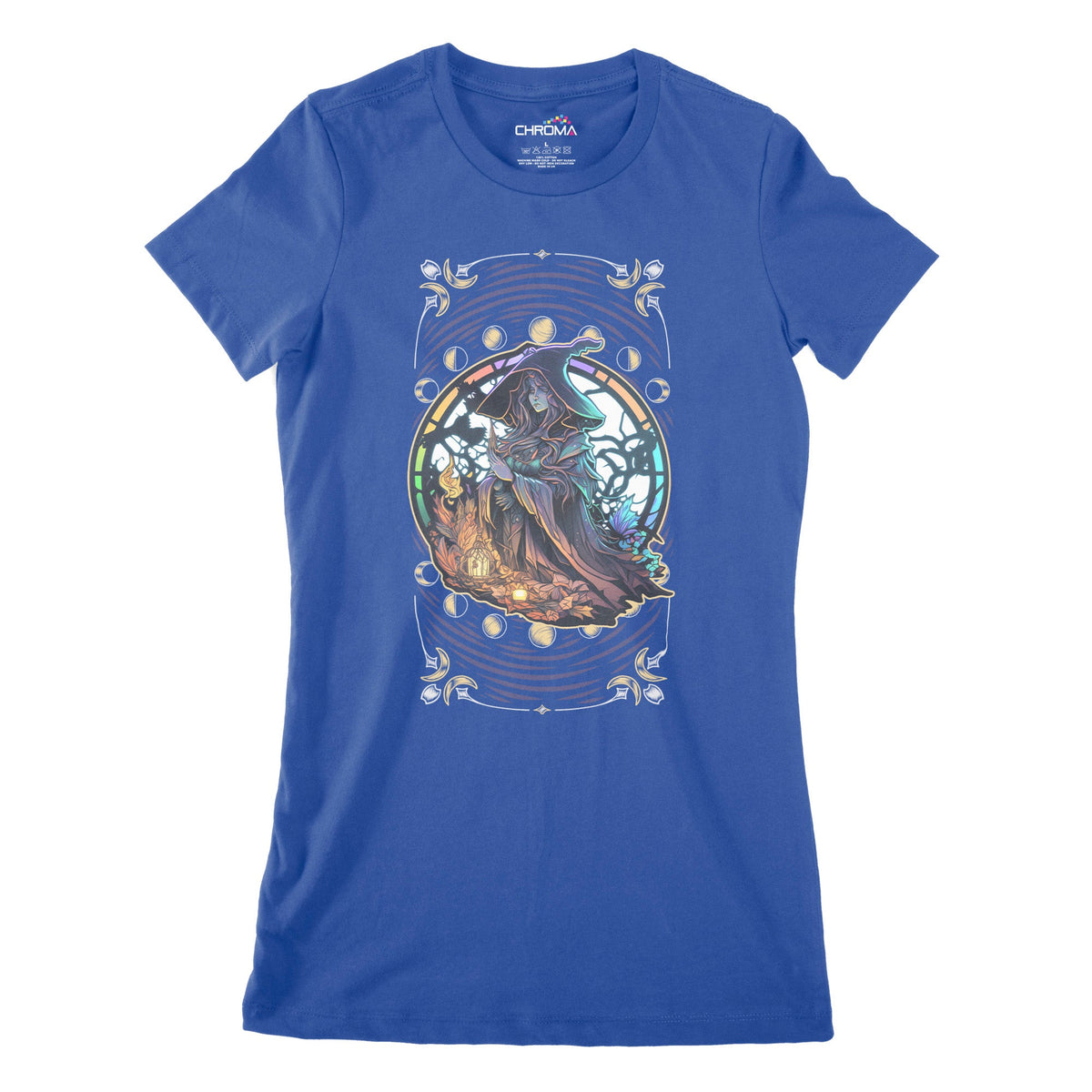 Psychedelic Wizard Women's Classic Fitted T-Shirt Chroma Clothing