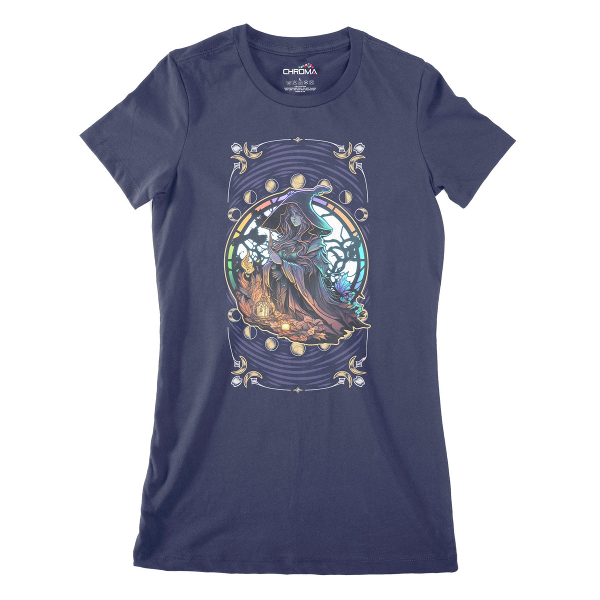 Psychedelic Wizard Women's Classic Fitted T-Shirt Chroma Clothing