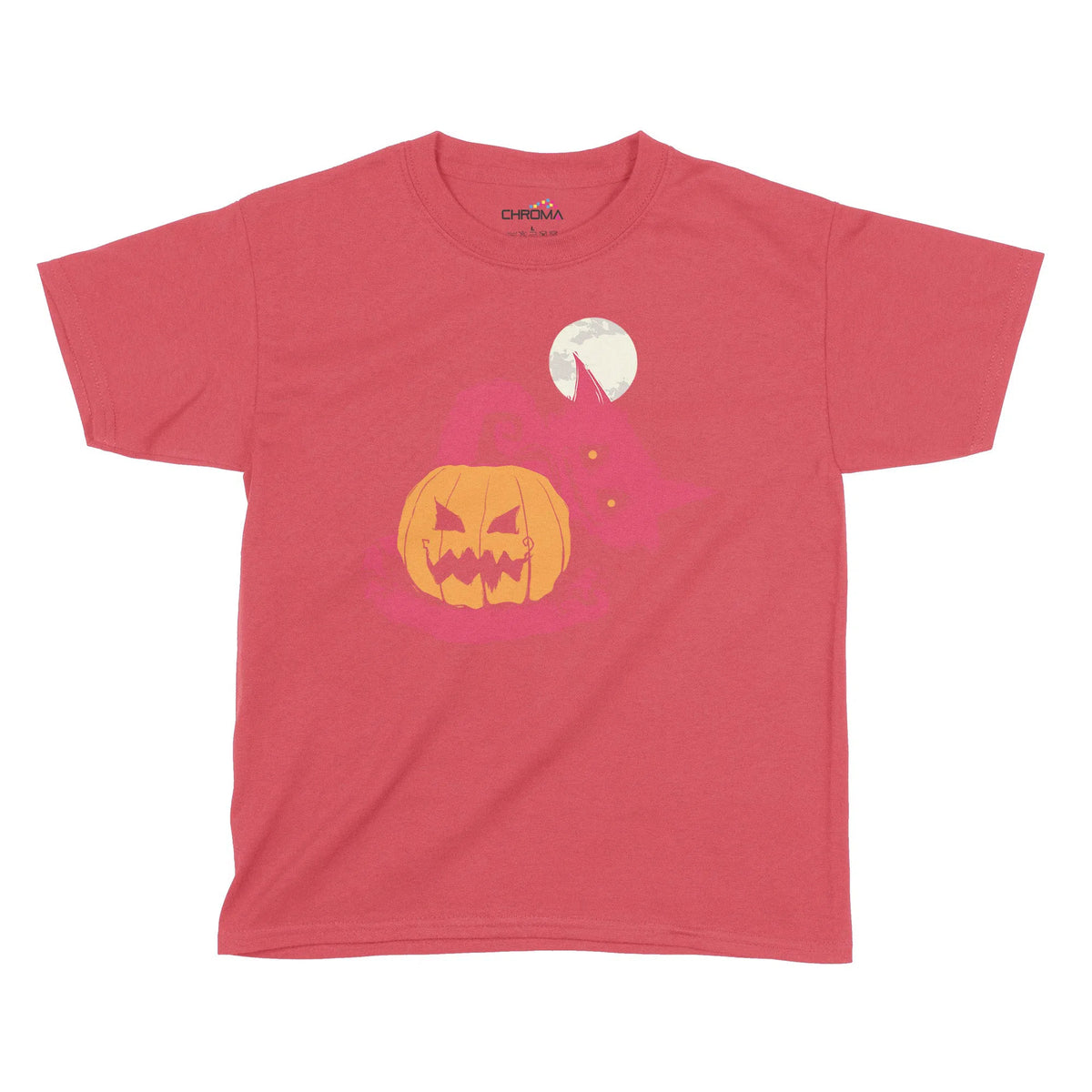Pumpkin Cat Halloween Kids T-Shirt | Premium Halloween Clothing Chroma Clothing
