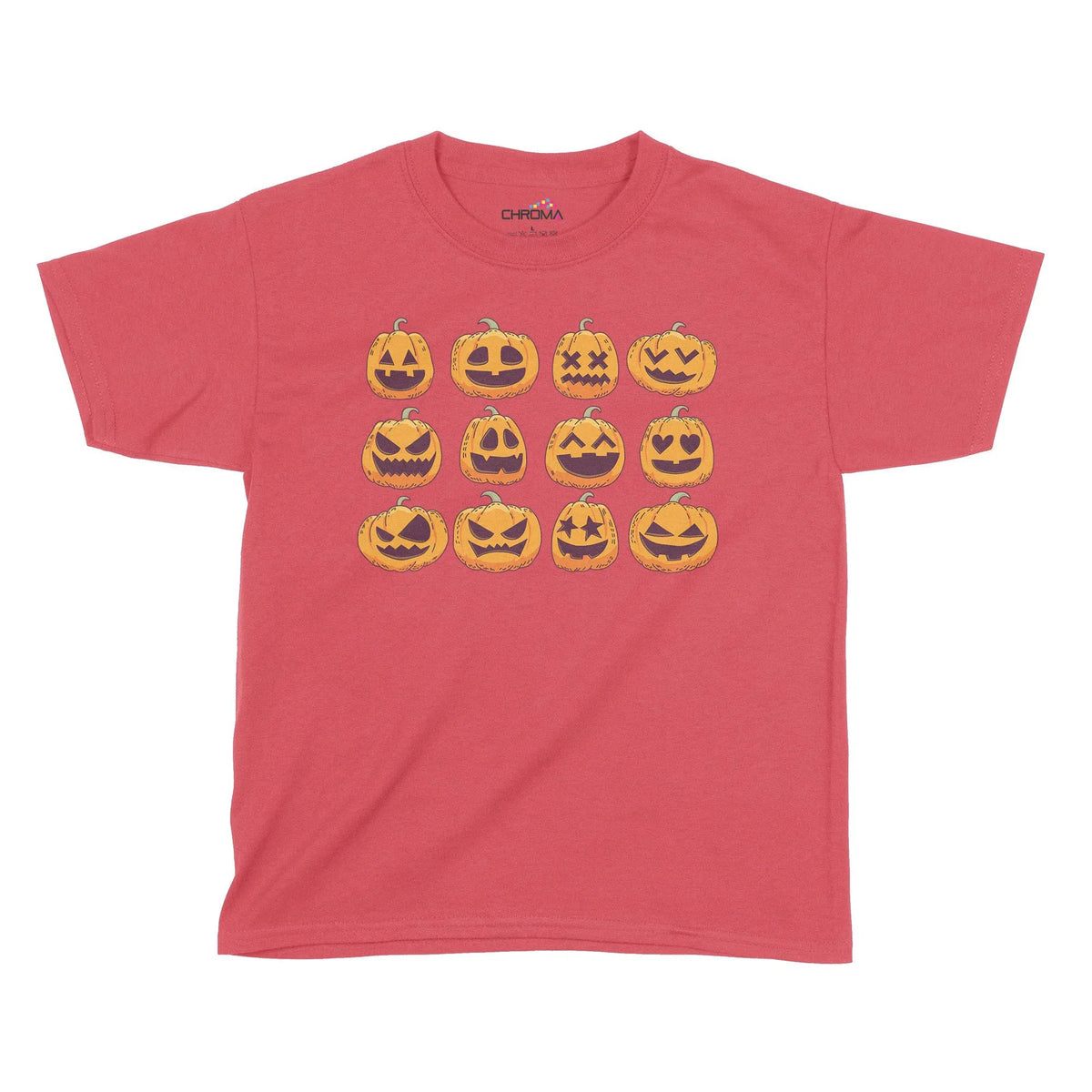 Pumpkin Faces Halloween Kids T-Shirt | Premium Halloween Clothing Chroma Clothing