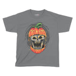 Pumpkin Skull Halloween Kids T-Shirt | Premium Halloween Clothing Chroma Clothing