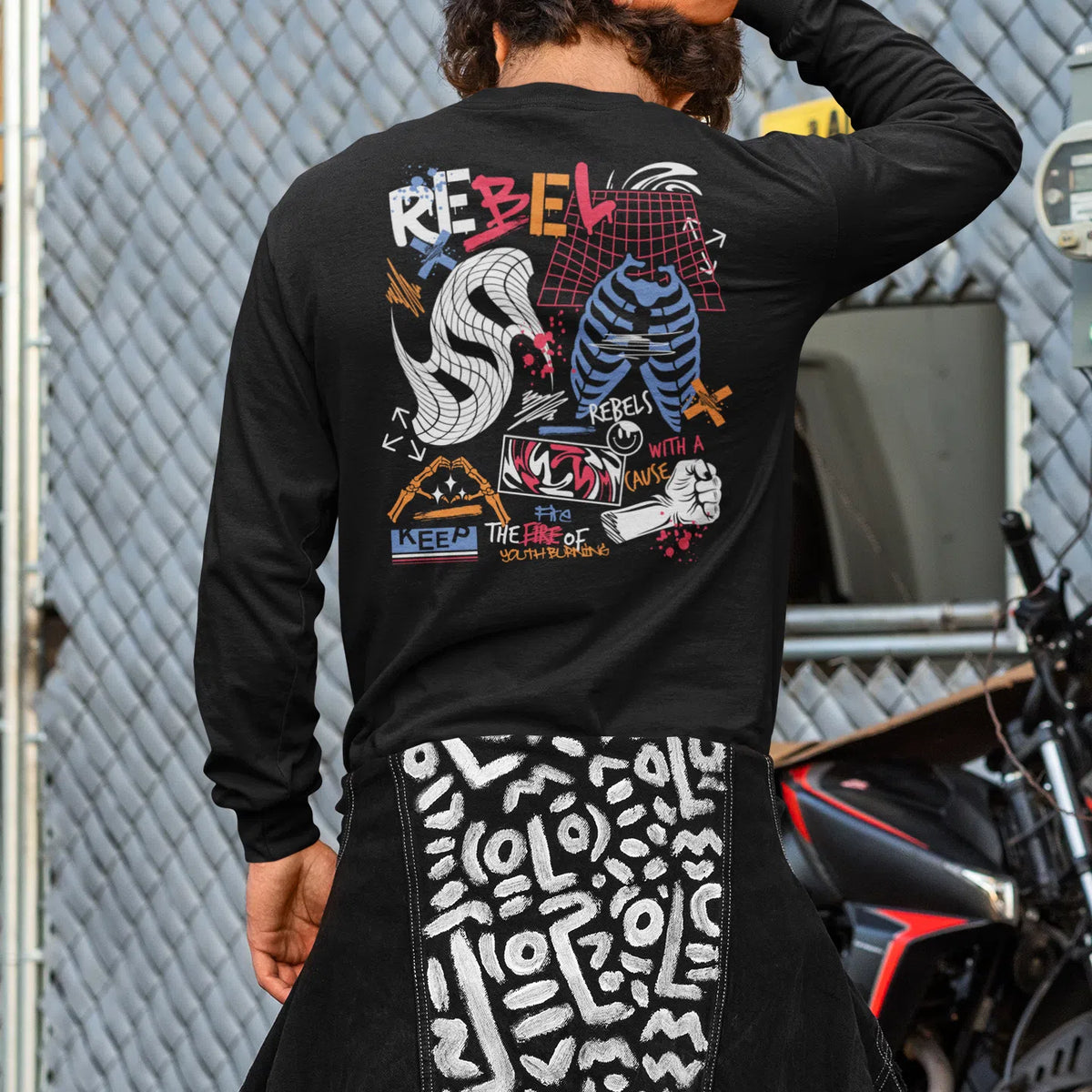 Rebel | Dual Print | Long-Sleeve T-Shirt | Premium Quality Streetwear Chroma Clothing
