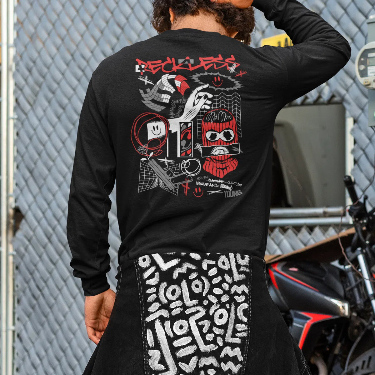 Reckless | Dual Print | Long-Sleeve T-Shirt | Premium Quality Streetwe Chroma Clothing