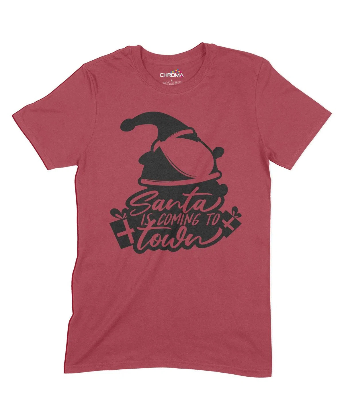 Santa Is Coming To Town Unisex Adult T-Shirt Chroma Clothing