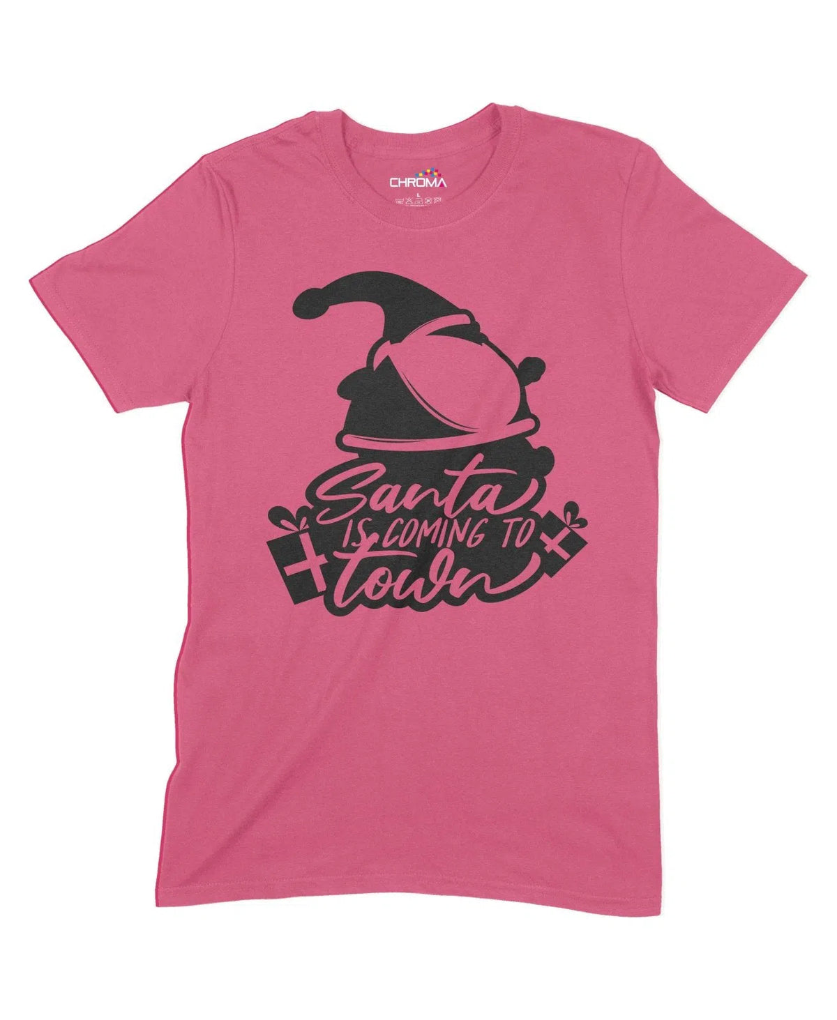 Santa Is Coming To Town Unisex Adult T-Shirt Chroma Clothing