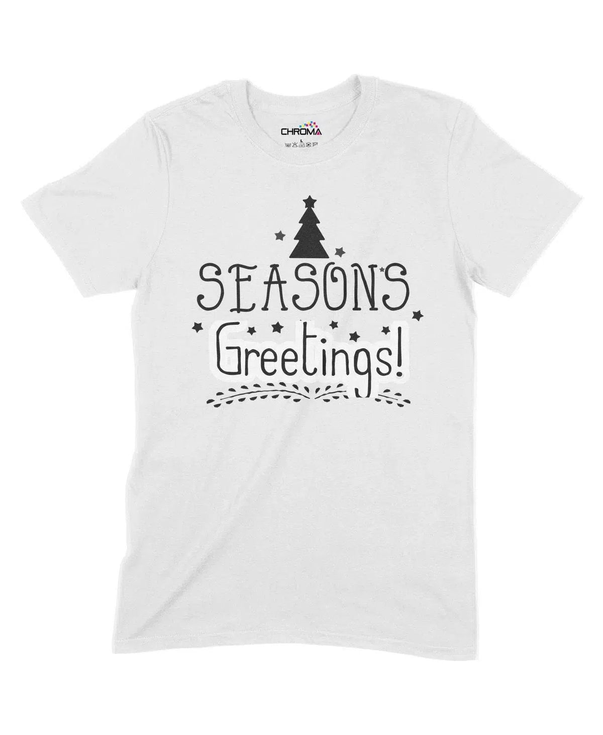 Seasons Greetings Unisex Adult T-Shirt Chroma Clothing