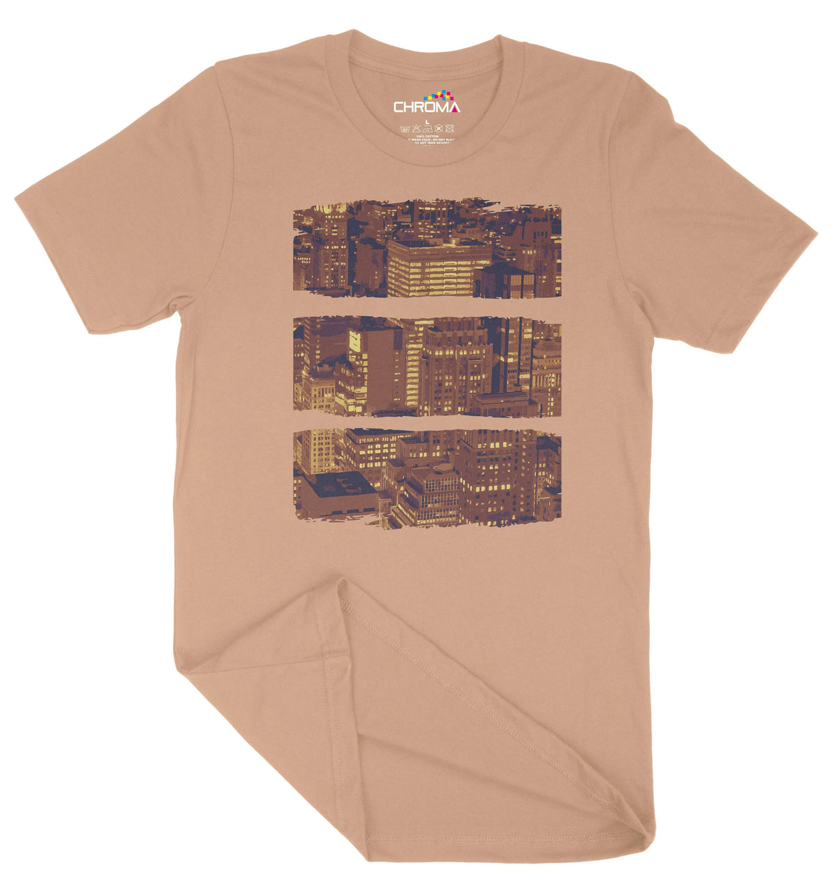 Skyline At Dusk Unisex Adult T-Shirt | Premium Quality Streetwear Chroma Clothing