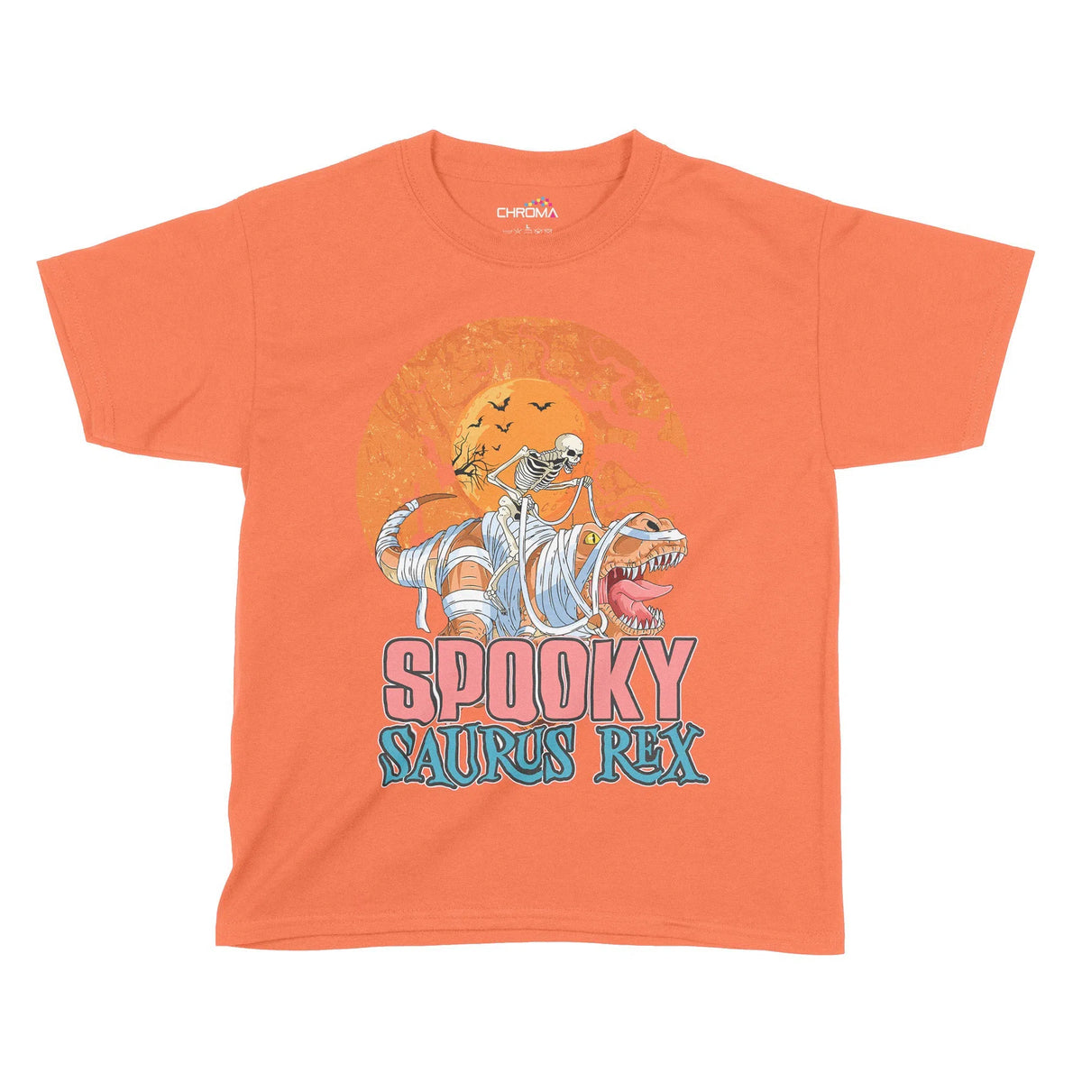 Spooky-Saurus Rex Halloween Kids T-Shirt | Premium Halloween Clothing Chroma Clothing