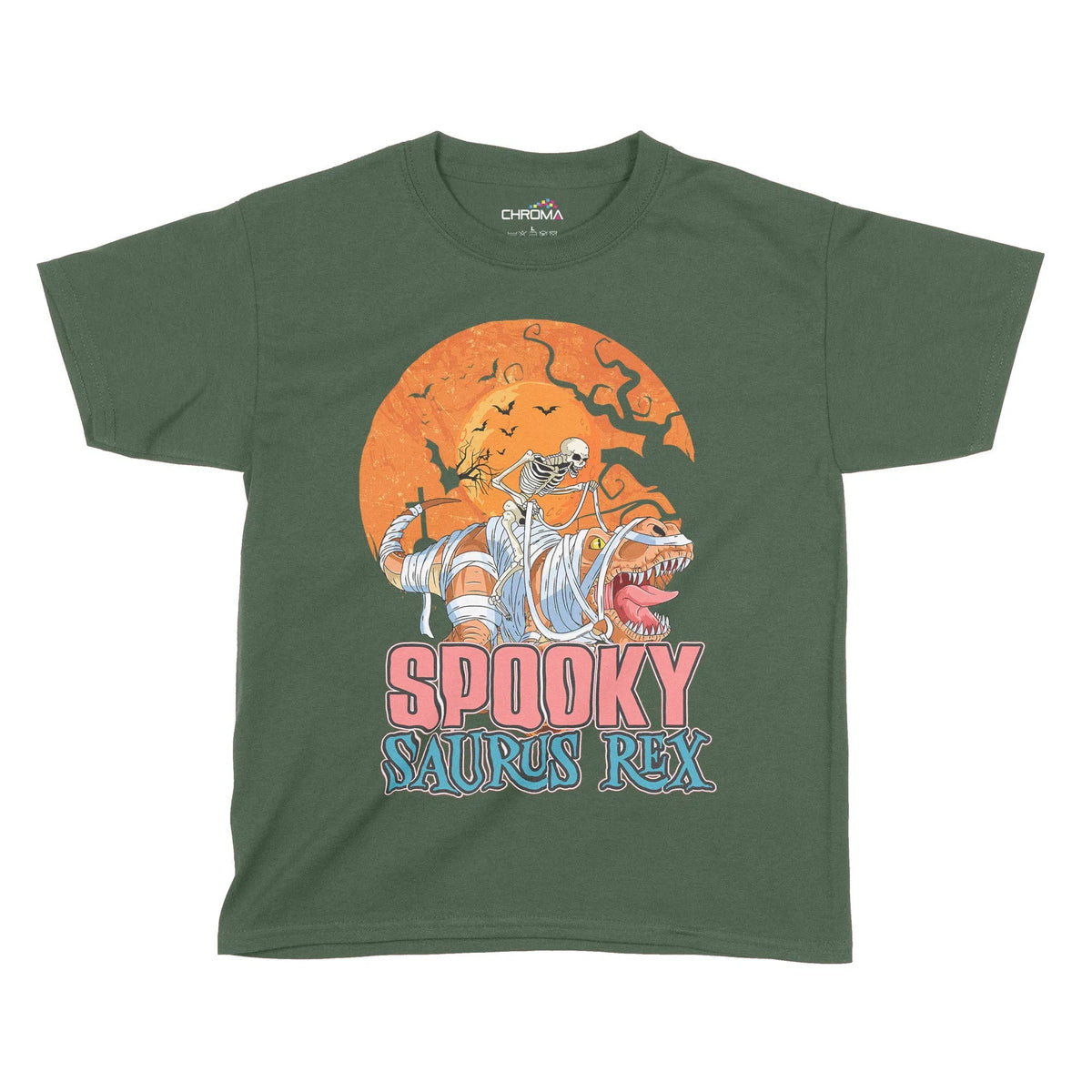 Spooky-Saurus Rex Halloween Kids T-Shirt | Premium Halloween Clothing Chroma Clothing