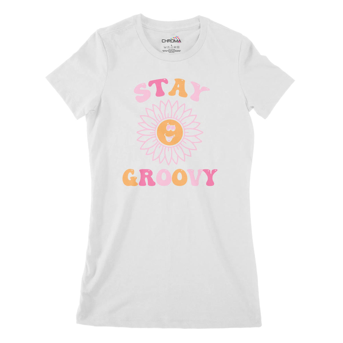 Stay Groovy Women's Classic Fitted T-Shirt Chroma Clothing