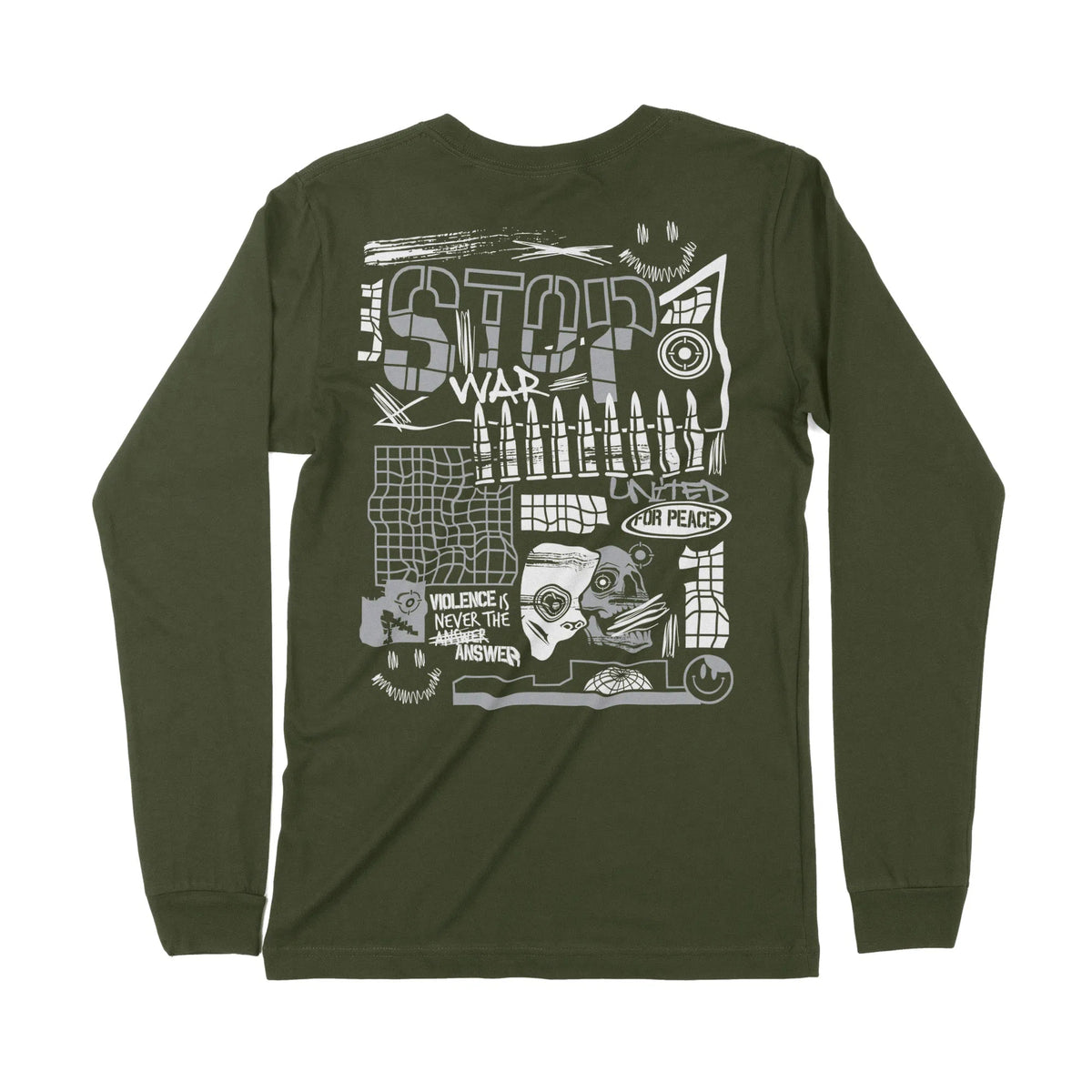 Stop Wars | Dual Print | Long-Sleeve T-Shirt | Premium Quality Streetw Chroma Clothing