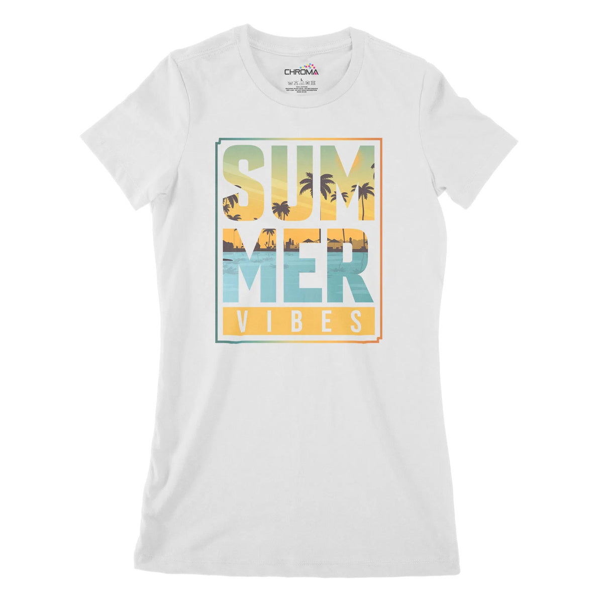 Summer Vibes Women's Classic Fitted T-Shirt Chroma Clothing