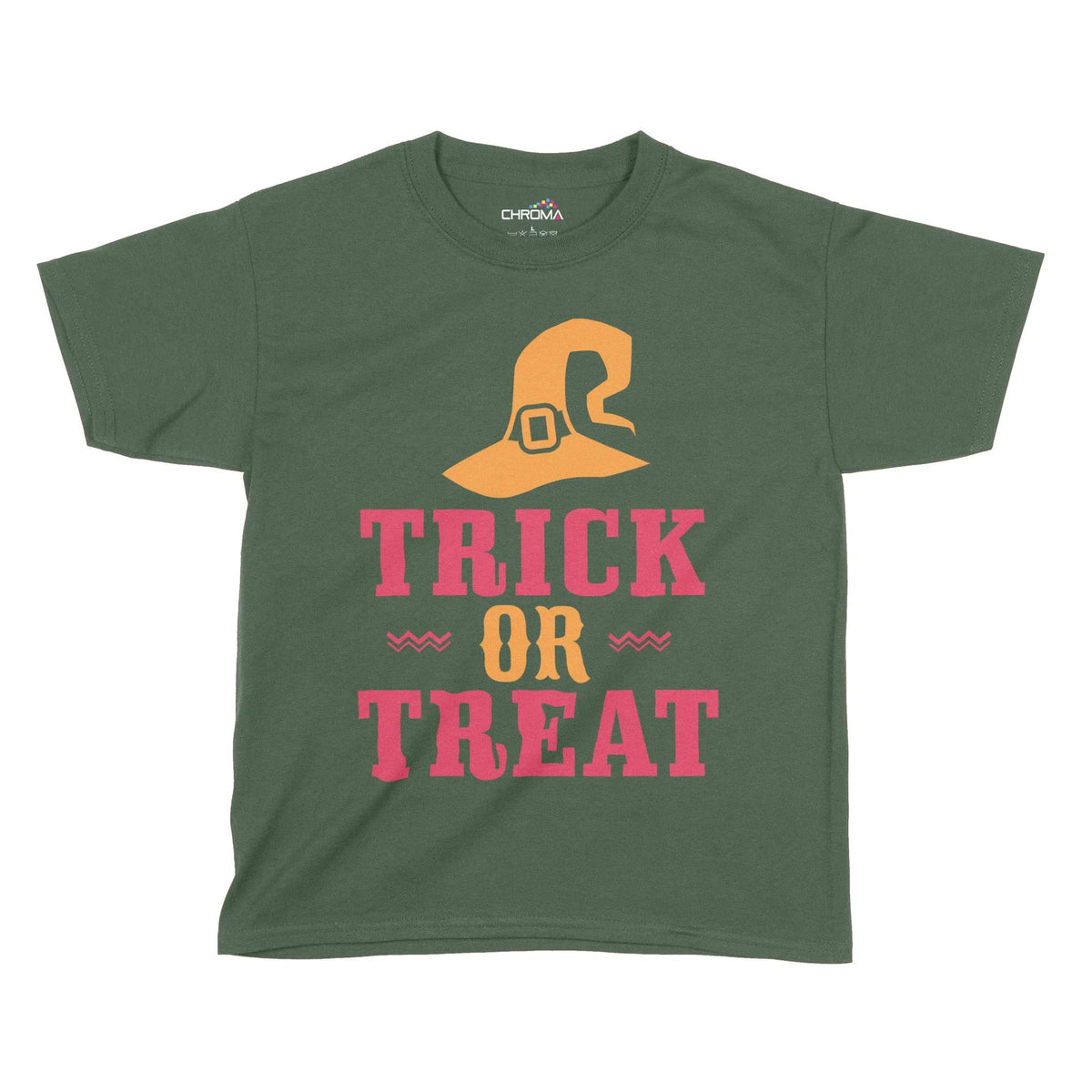 Trick Or Treat Wizard Halloween Kids T-Shirt | Premium Halloween Cloth Chroma Clothing
