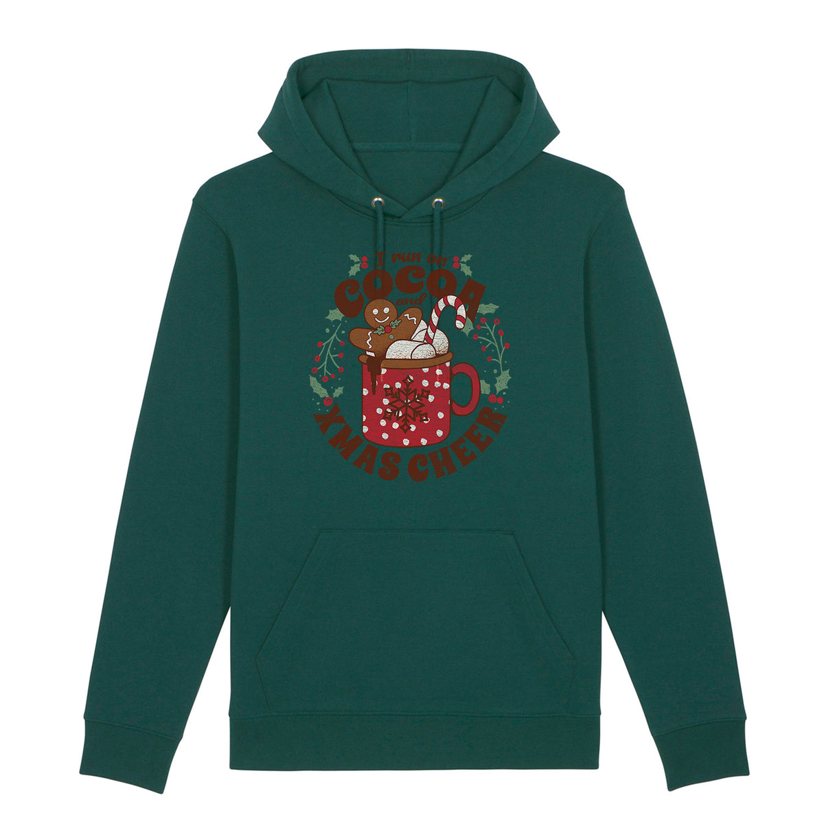 I Run On Cocoa And Xmas Cheer | Vintage Rocker Hoodie