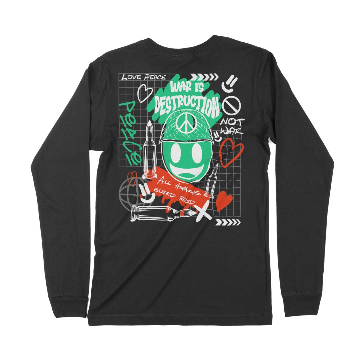 War Is Destruction | Dual Print | Long-Sleeve T-Shirt | Premium Qualit Chroma Clothing