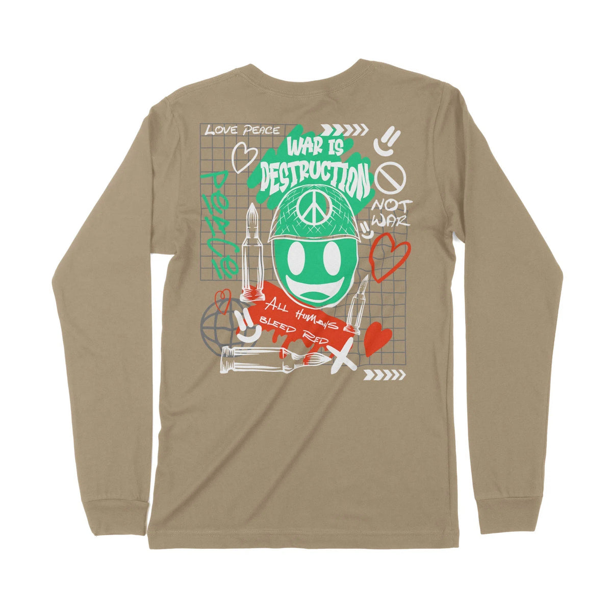 War Is Destruction | Dual Print | Long-Sleeve T-Shirt | Premium Qualit Chroma Clothing