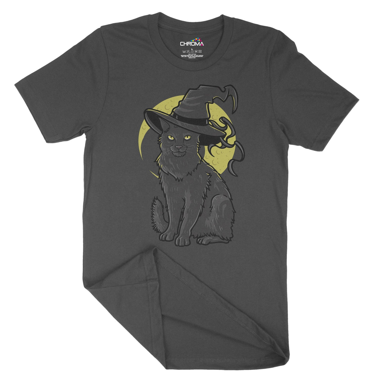 Wizard Cat Unisex Adult T-Shirt | Premium Halloween Clothing Chroma Clothing