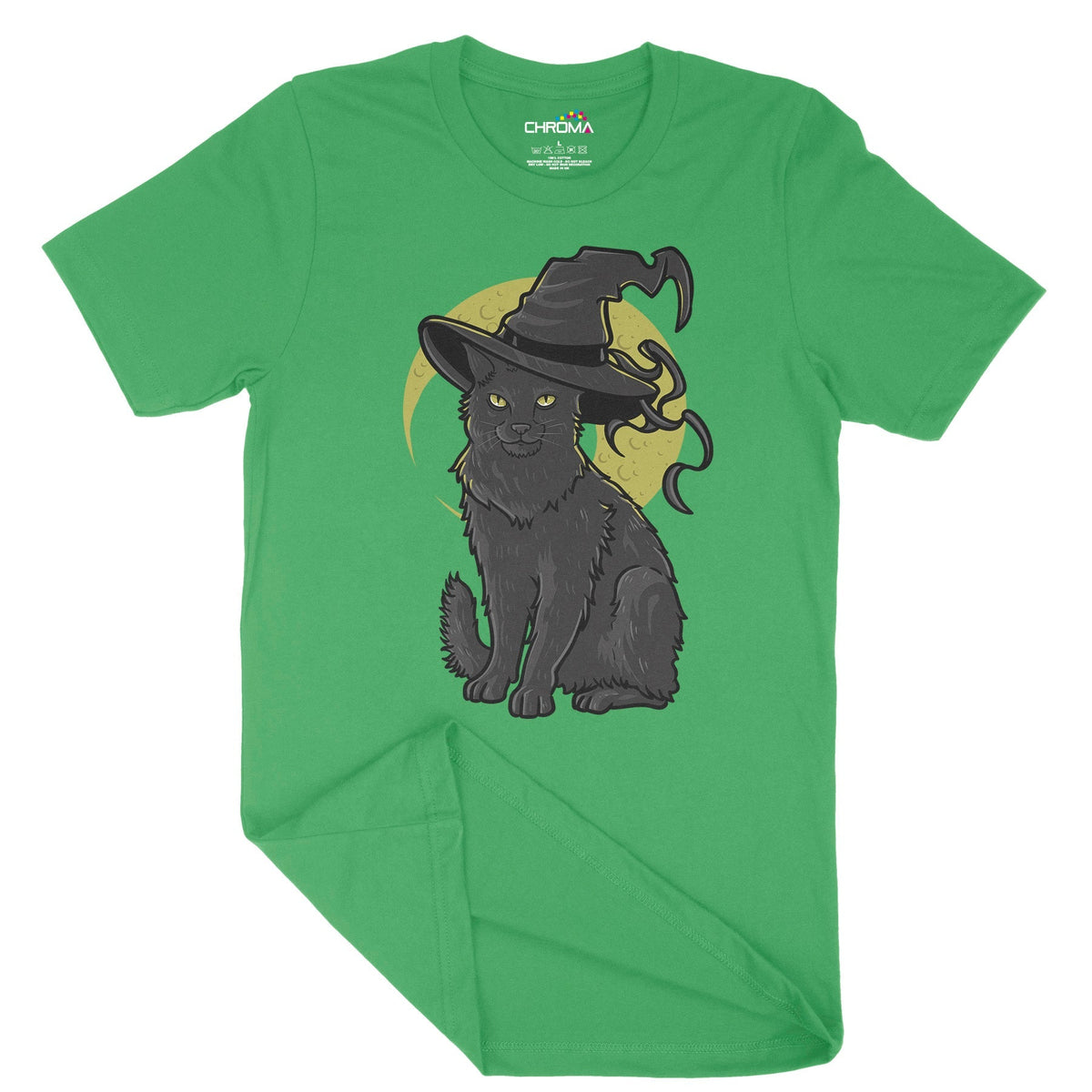 Wizard Cat Unisex Adult T-Shirt | Premium Halloween Clothing Chroma Clothing