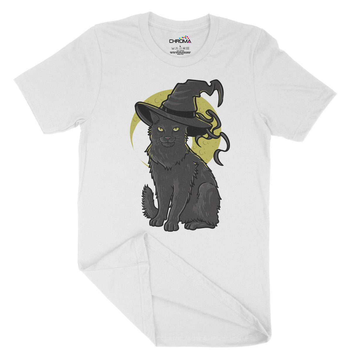 Wizard Cat Unisex Adult T-Shirt | Premium Halloween Clothing Chroma Clothing