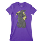 Wizard Cat Women's Classic Fitted T-Shirt | Premium Halloween Clothing Chroma Clothing