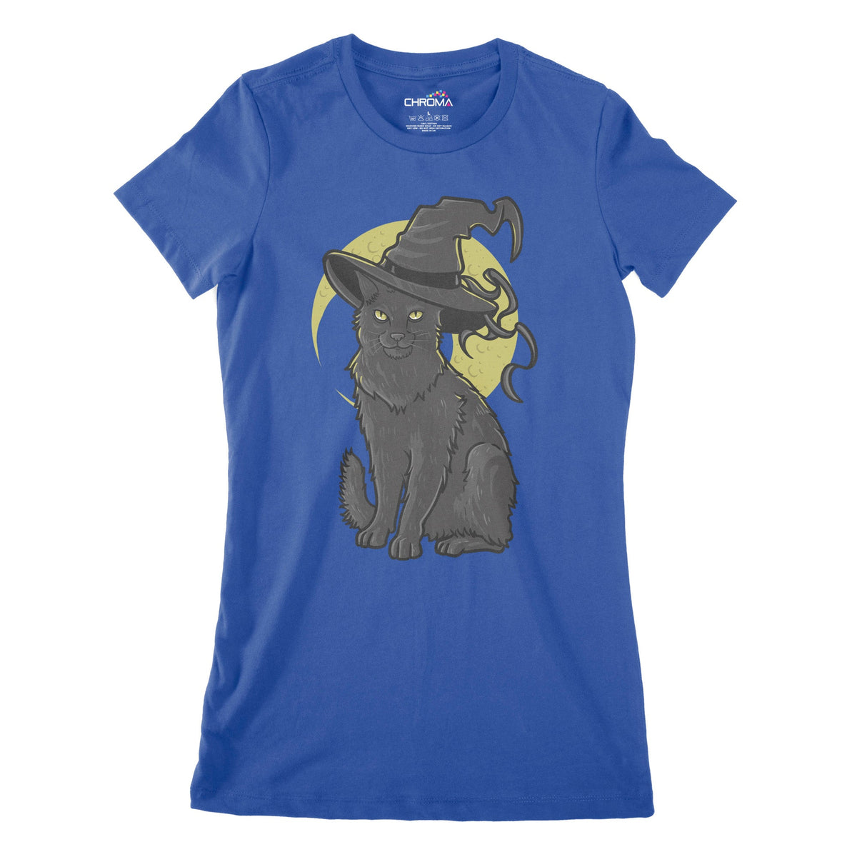 Wizard Cat Women's Classic Fitted T-Shirt | Premium Halloween Clothing Chroma Clothing