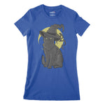 Wizard Cat Women's Classic Fitted T-Shirt | Premium Halloween Clothing Chroma Clothing